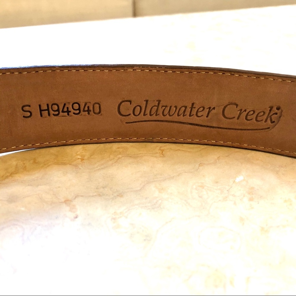 Embossed Leather Coldwater Creek Belt EUC Size S - Picture 7 of 8